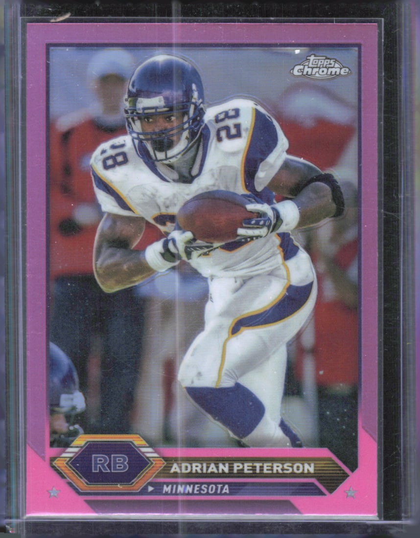 Adrian Peterson Pink Refractor 2023-24 Topps composite Topps Chrome #38 Oklahoma Sooners, Vikings (1 of 2)