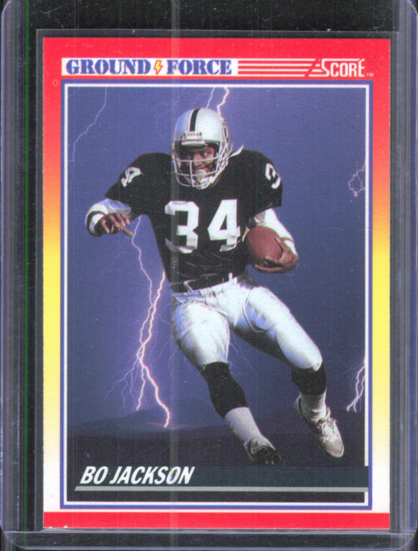 Bo Jackson Ground Force Insert 1990 Score #330 #10 in a set of 12 Oakland Raiders, Royals, War Eagle (1 of 2)
