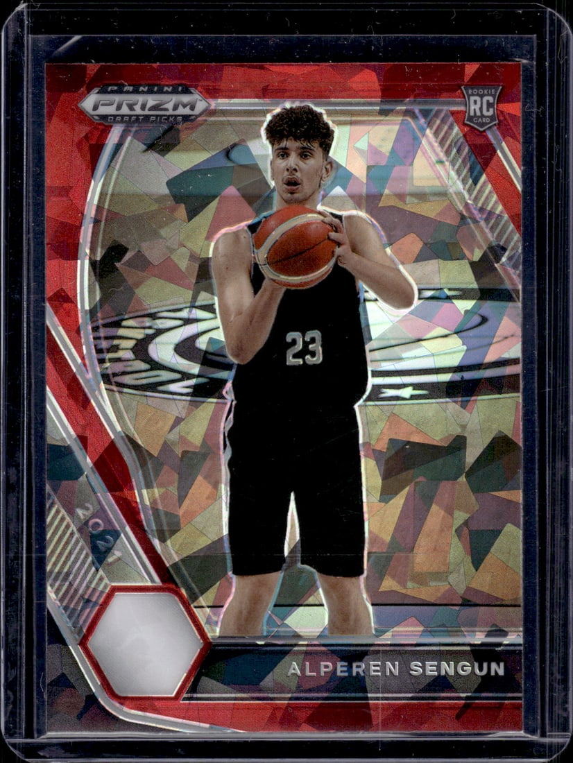 Alperen Sengun Rookie Card Red Ice 2021 Panini Prizm Draft Picks #42 Houston Rockets: Panini Select, Prizm, Mosaic, Contenders, Revolution, Phoenix, NBA Hoops, Rookie NFL Sports Trading Cards, Silver, SP, SSP, Wave Prizms, Numbered Cards, Basketball sports Cards for Sale Near Me, NBA C