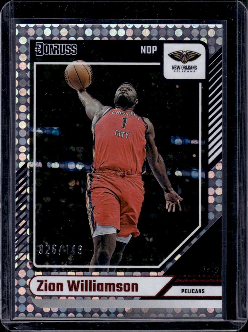 Zion Williamson Red Disco /149 2024-25 Panini Donruss #129 New Orleans Pelicans (1 of 2)