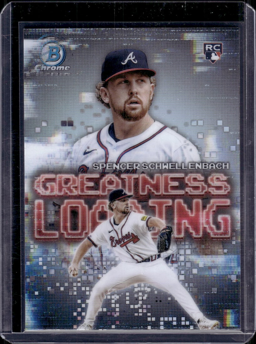 Spencer Schwellenbach Rookie Card Greatness Loading 2025 Bowman Chrome #GL-10 Braves: Bowman Baseball MLB Trading & Sports Cards, Sports Cards for Sale Near Me, World Series & Hall of Fame Players, SP, SSP, Chrome, 1st Bowman, Auction Memorabilia Lots Sold On Line
