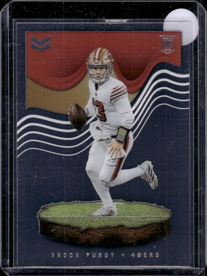 Brock Purdy Rookie Card Magnitude 2022 Panini Chronicles #MAG-27 49ers Football Card: Panini Select, Prizm, Mosaic, Contenders, Zenith, Phoenix, Illusions, Absolute, Rookie NFL Sports Trading Cards, SP, SSP, Cards, Football Cards for Sale Near Me, Superbowl & Hall of Fame Player Cards,