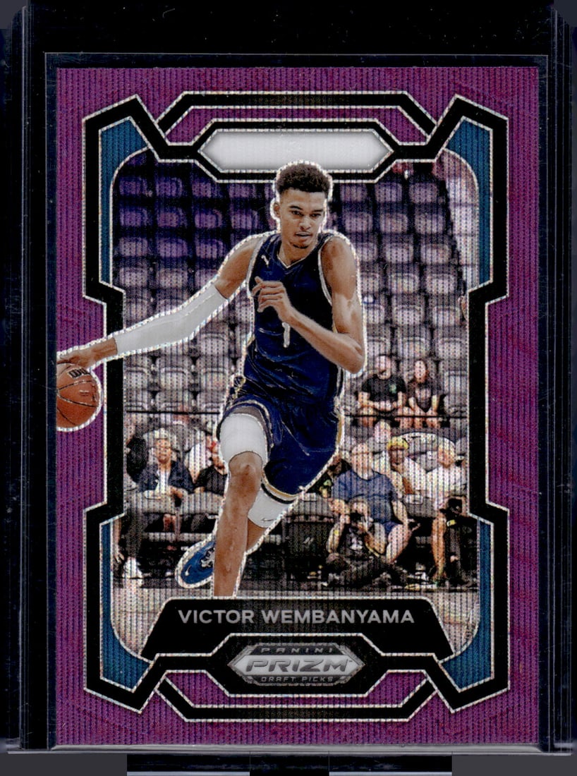 Victor Wembanyama Purple Wave 2024 Panini Prizm Draft Picks #99 Spurs NBA ROY: Panini Select, Prizm, Mosaic, Contenders, Revolution, Phoenix, NBA Hoops, Rookie NFL Sports Trading Cards, Silver, SP, SSP, Wave Prizms, Numbered Cards, Basketball sports Cards for Sale Near Me, NBA C