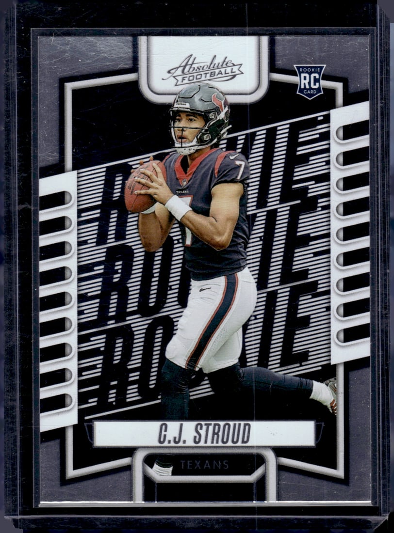 Cj Stroud Rookie Card 2023 Panini Absolute #102 Houston Texans Football Card: Panini Select, Prizm, Mosaic, Contenders, Zenith, Phoenix, Illusions, Absolute, Rookie NFL Sports Trading Cards, SP, SSP, Cards, Football Cards for Sale Near Me, Superbowl & Hall of Fame Player Cards,