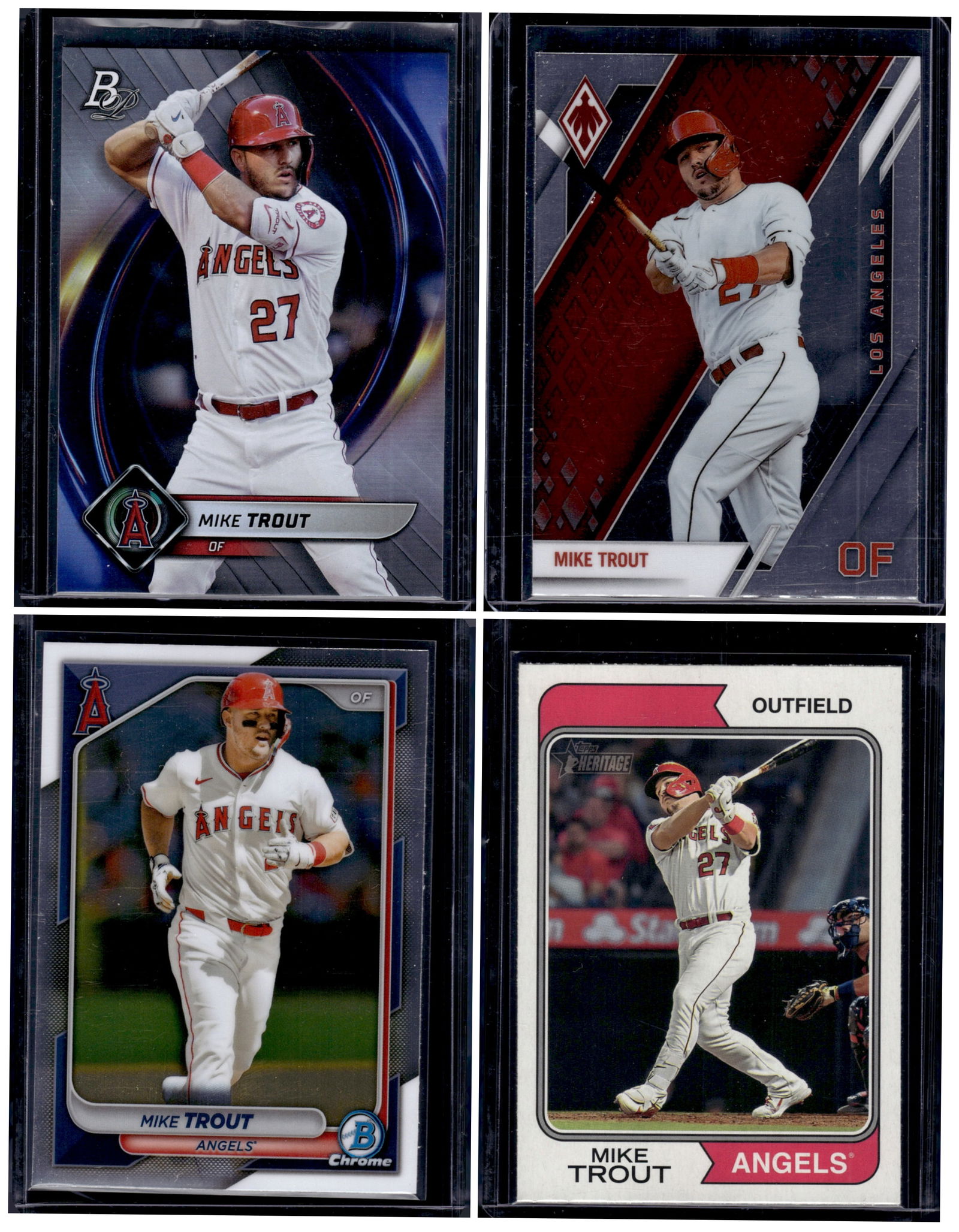 Lot of 4 Mike Trout Baseball Cards. All Different, Los Angeles Angels MLB (1 of 1)