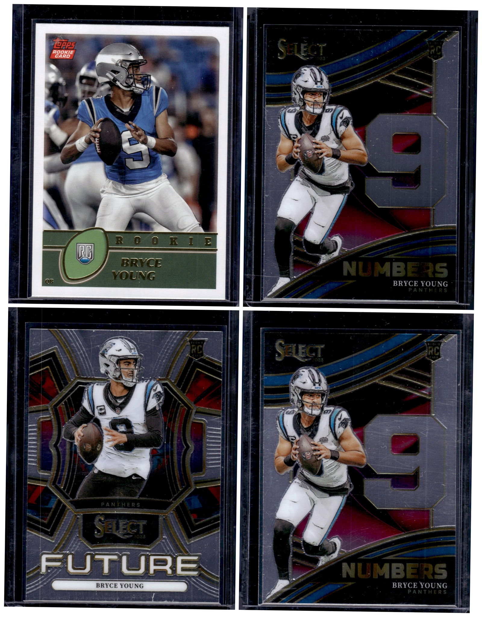 Lot of 4 Bryce Young Rookies Cards. Panini Select & Topps Composite. Carolina Panthers NFL (1 of 1)
