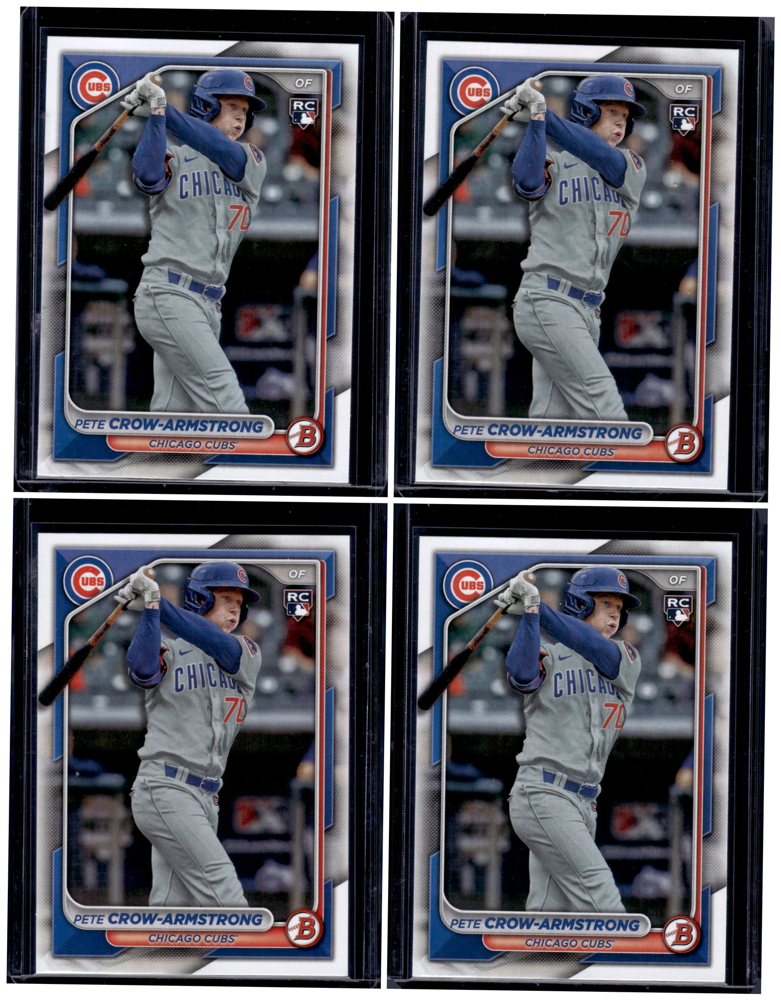 Lot of 4 Pete Crow-Armstrong Rookie Cards 2024 Bowman #85 Chicago Cubs Baseball: Bowman Baseball MLB Trading & Sports Cards, Sports Cards for Sale Near Me, World Series & Hall of Fame Players, SP, SSP, Chrome, 1st Bowman, Auction Memorabilia Lots Sold On Line