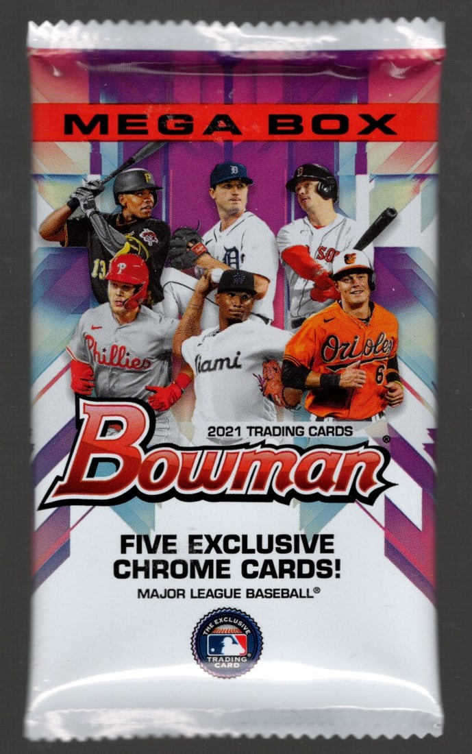 2021 Bowman Baseball Cards Mega Box Chrome Pack, Sports Cards, MLB Prospect Cards (1 of 1)