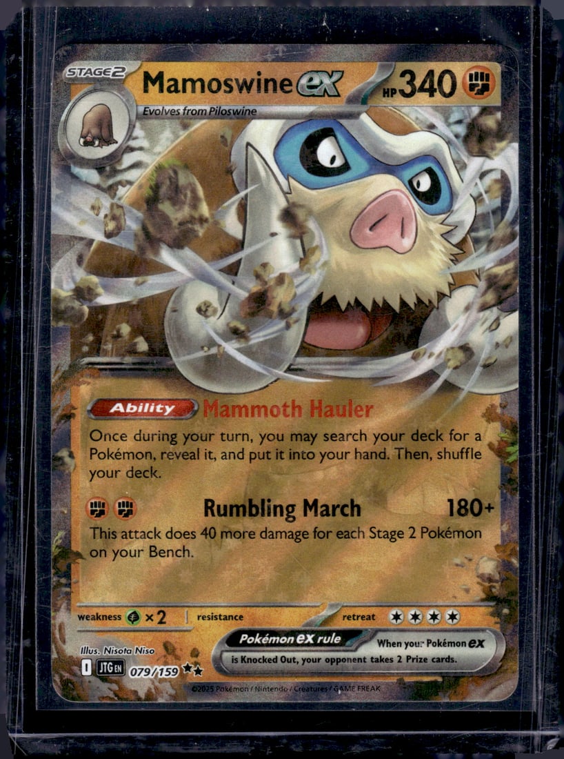 2025 Pokemon Journey Together Mamoswine Ex Double Rare #79: TCG, Pikachu, Charizard, Rare, Secret Rare, Holo Cards, Pokemon & TCG Cards sold near Me, Nintendo, Evee, Houndoom, Reverse Holo Cards, 3 Star Ultra Rare, EX