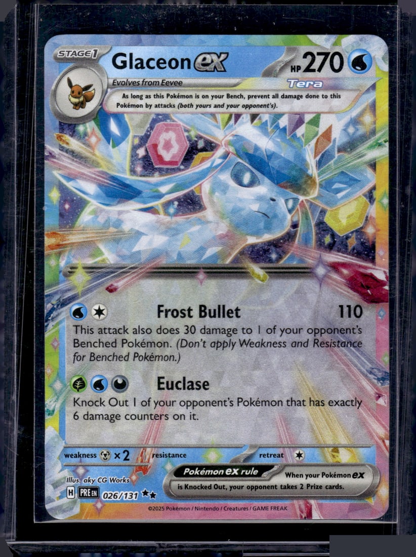 2025 Pokemon Prismatic Evolutions Glaceon Ex Double Rare #26 (1 of 2)