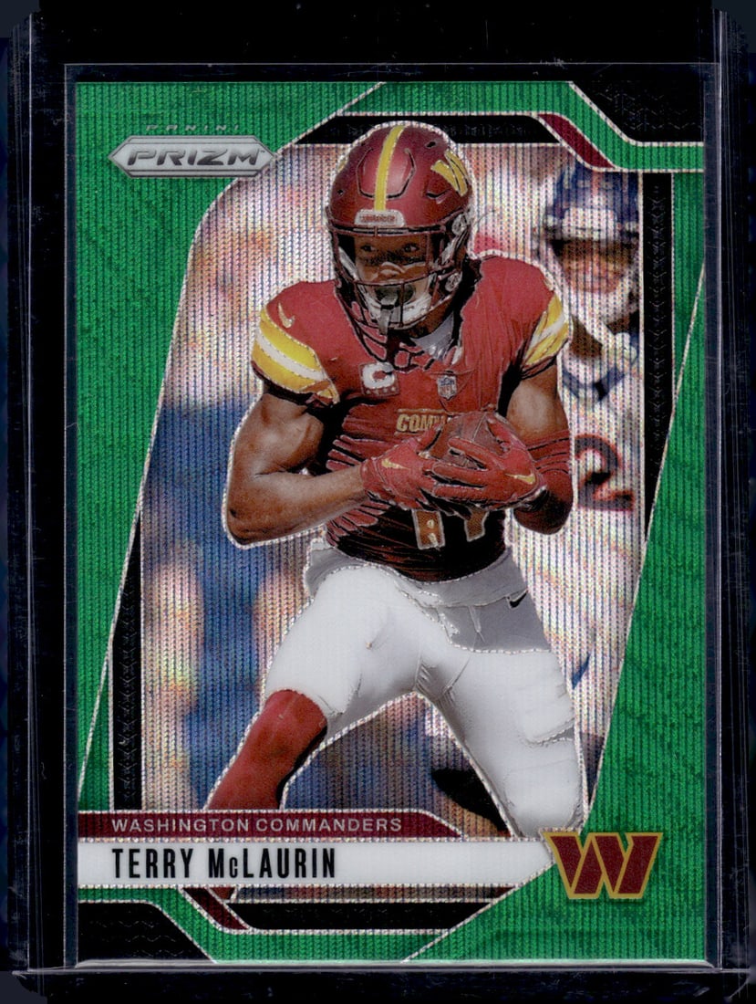 Terry McLaurin Green Wave Prizm 2024 Panini Prizm #289 Commanders: Panini Select, Prizm, Mosaic, Contenders, Zenith, Phoenix, Illusions, Absolute, Rookie NFL Sports Trading Cards, SP, SSP, Cards, Football Cards for Sale Near Me, Superbowl & Hall of Fame Player Cards,