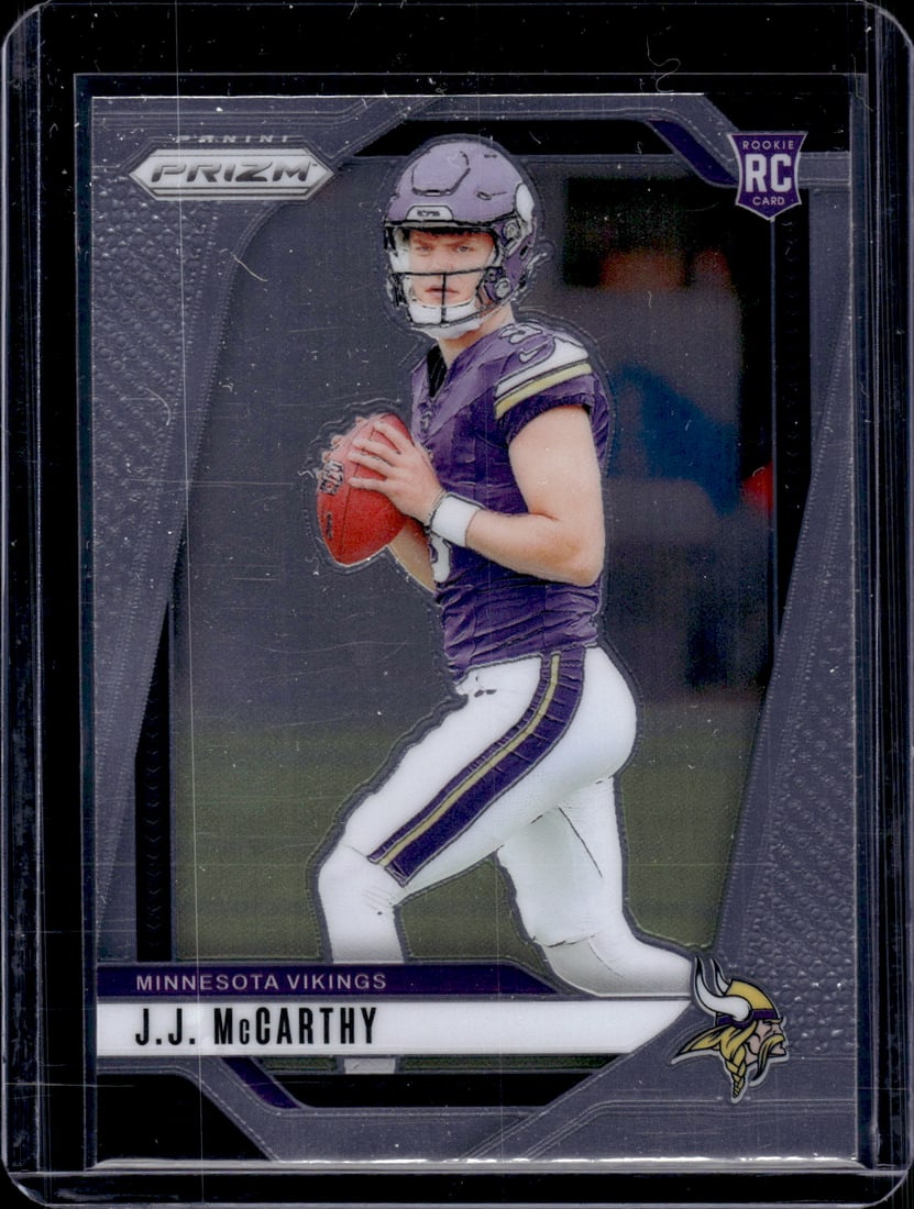 JJ McCarthy Rookie Card 2024 Panini Prizm #400 Minnesota Vikings NFL: Panini Select, Prizm, Mosaic, Contenders, Zenith, Phoenix, Illusions, Absolute, Rookie NFL Sports Trading Cards, SP, SSP, Cards, Football Cards for Sale Near Me, Superbowl & Hall of Fame Player Cards,