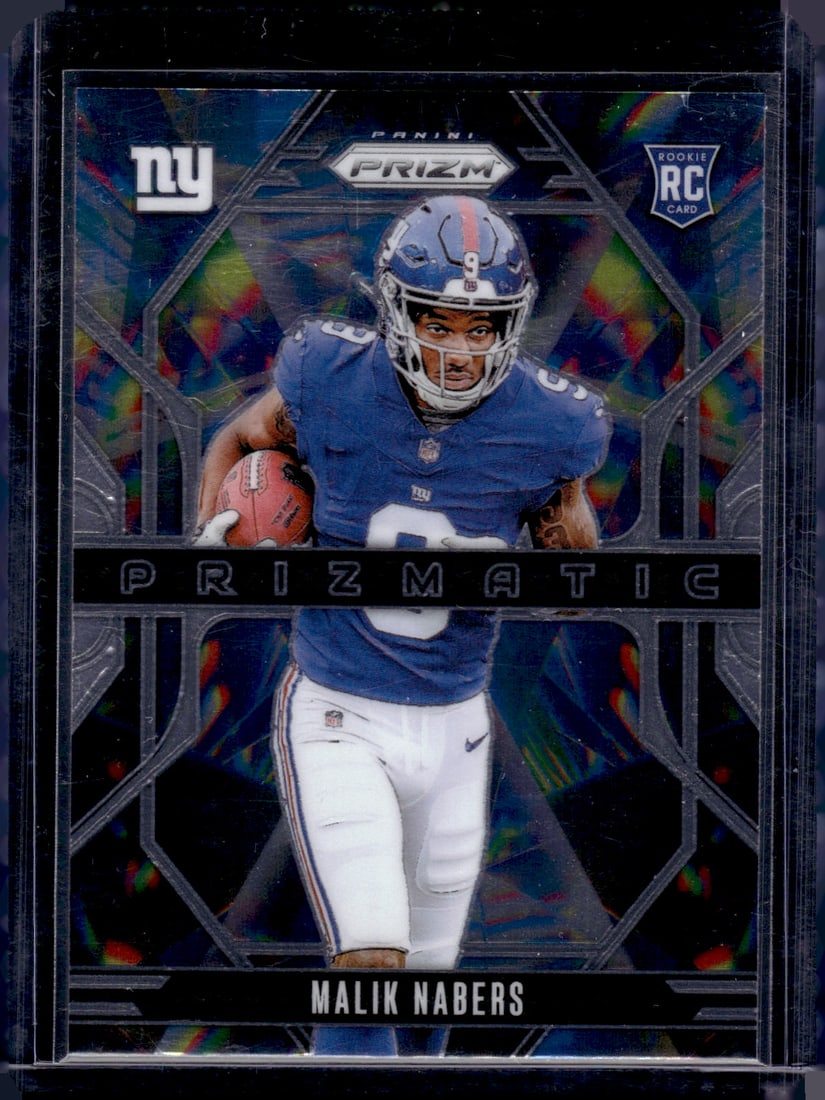 Malik Nabers Rookie Card Prizmatic 2024 Panini Prizm #13 New York Giants: Panini Select, Prizm, Mosaic, Contenders, Zenith, Phoenix, Illusions, Absolute, Rookie NFL Sports Trading Cards, SP, SSP, Cards, Football Cards for Sale Near Me, Superbowl & Hall of Fame Player Cards,