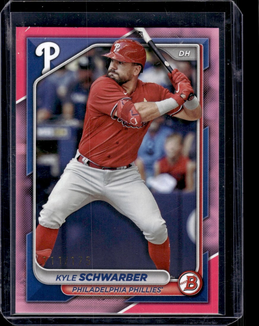 Kyle Schwarber Pink /175 2024 Bowman #89 Phillies Baseball Card (1 of 2)