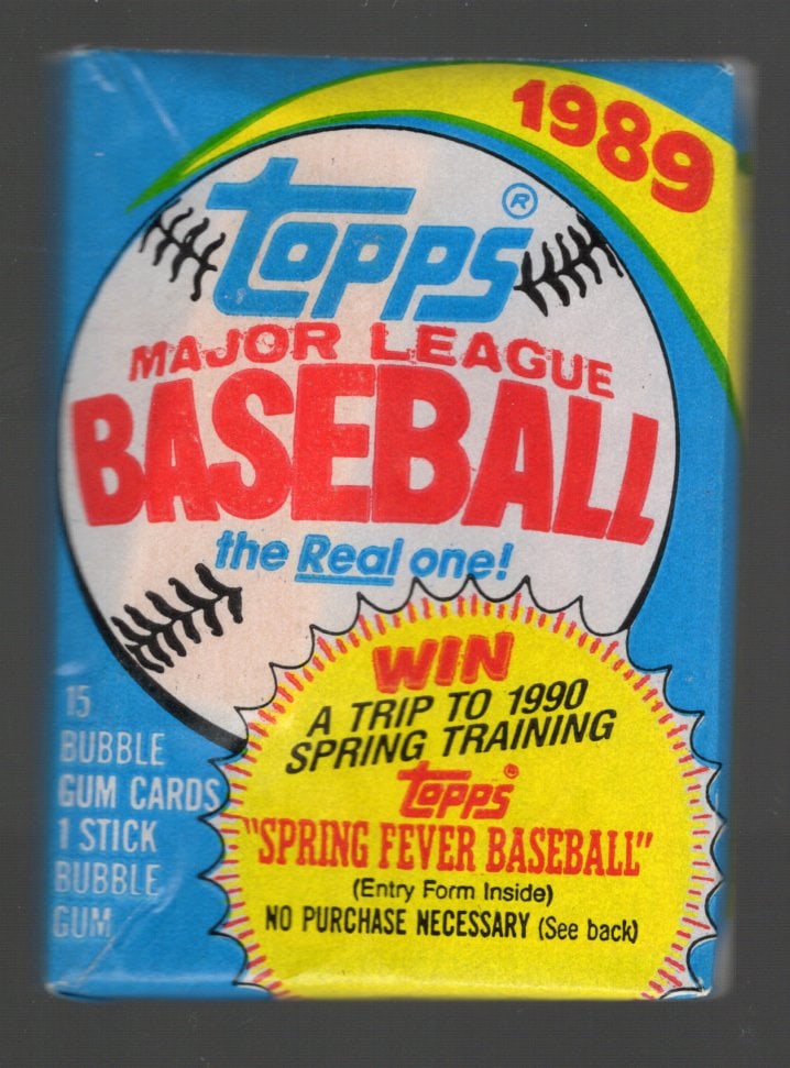 1989 Topps Series 1 Vintage Baseball Cards Retail Box Wax Pack Sports Cards: Topps Vintage Baseball MLB Trading & Sports Cards, Randy Johnson, Bo Jackson, Cal Ripken, Nolan Ryan, Craig Biggio, Old Sports Cards For Sale Near Me, World Series & Hall of Fame Players, Valuable Auc
