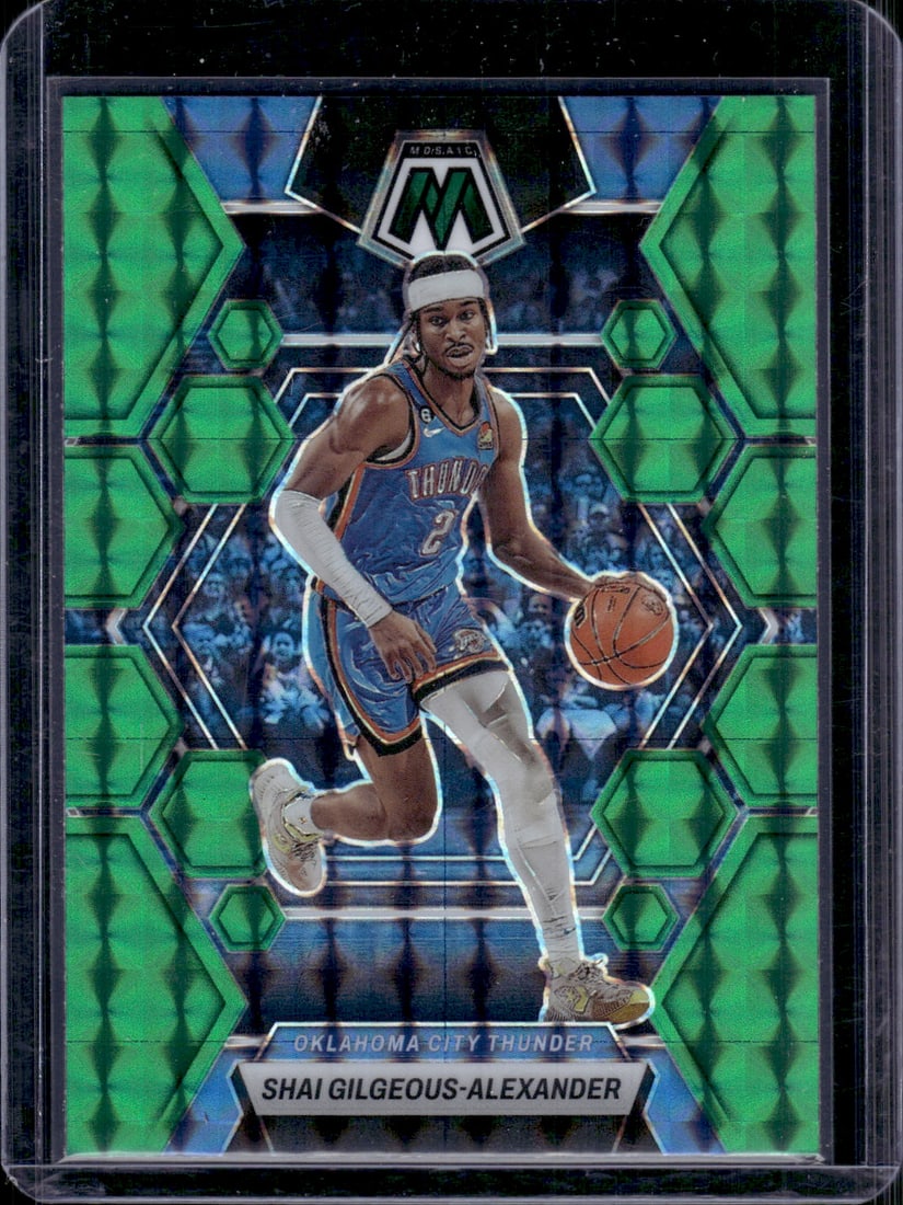 Shai Gilgeous-Alexander Green Mosaic Prizm 2022-23 Panini Mosaic #4 OKC Thunder (1 of 2)
