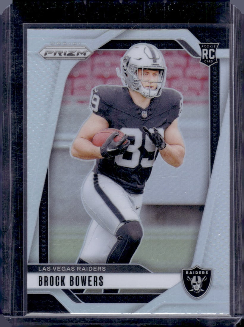 Brock Bowers Rookie Card Silver Prizm 2024 Panini Prizm #315 Las Vegas Raiders Football: Panini Select, Prizm, Mosaic, Contenders, Zenith, Phoenix, Illusions, Absolute, Rookie NFL Sports Trading Cards, SP, SSP, Cards, Football Cards for Sale Near Me, Superbowl & Hall of Fame Player Cards,
