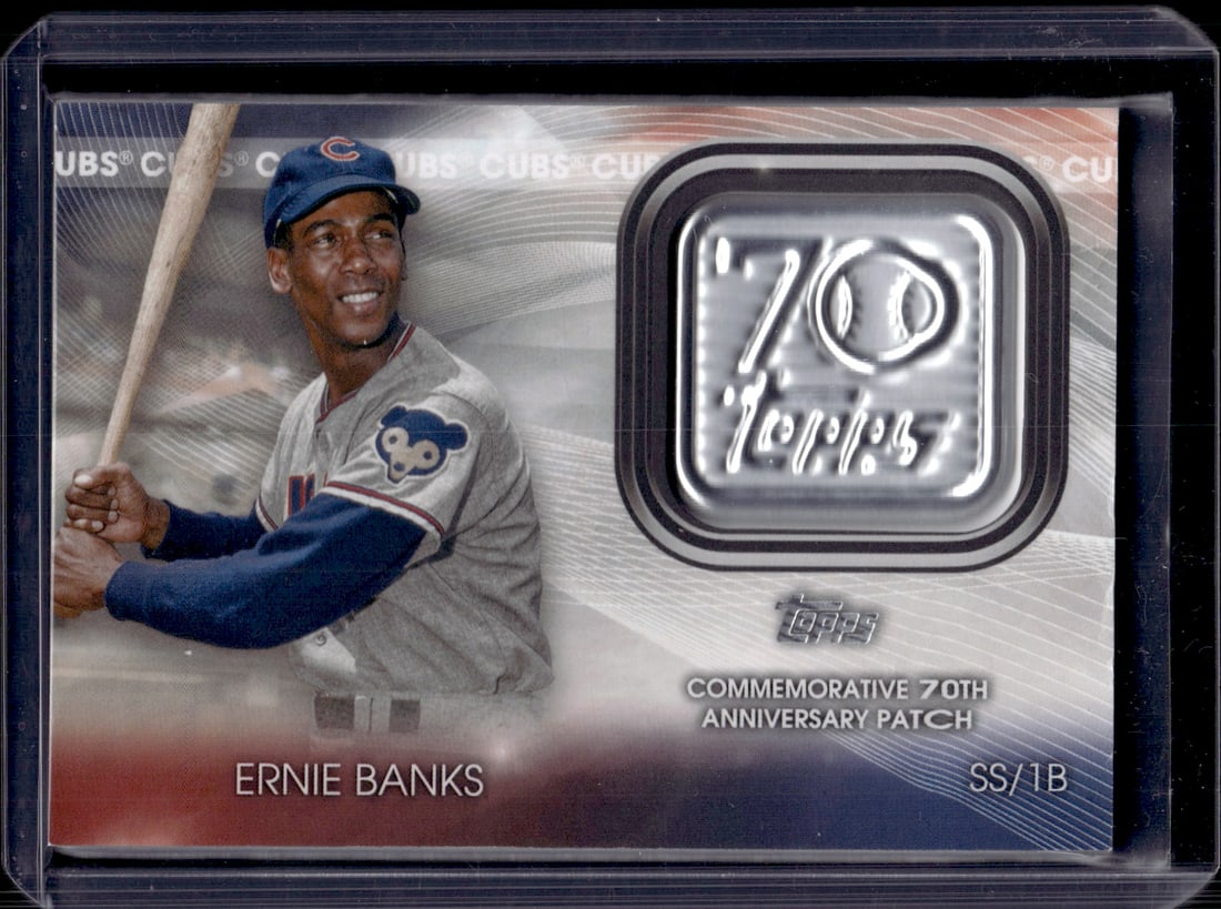 Ernie Banks Commemorative 70th Anniversary Patch 2021 Topps #70LP-EB Cubs (1 of 2)
