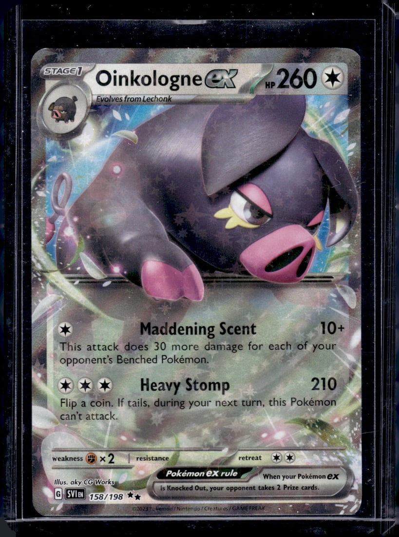 2023 Pokemon Scarlet & Violet Oinkologne Ex Double Rare #158: TCG, Pikachu, Charizard, Rare, Secret Rare, Holo Cards, Pokemon & TCG Cards sold near Me, Nintendo, Evee, Houndoom, Reverse Holo Cards, 3 Star Ultra Rare, EX