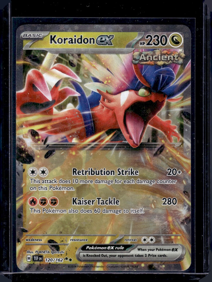 2024 Pokemon Temperal Forces Koraidon EX Double Rare #120: TCG, Pikachu, Charizard, Rare, Secret Rare, Holo Cards, Pokemon & TCG Cards sold near Me, Nintendo, Evee, Houndoom, Reverse Holo Cards, 3 Star Ultra Rare, EX