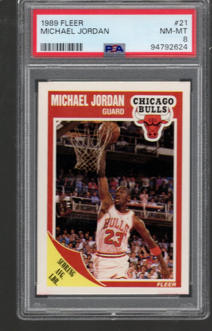 Micahel Jordan 1989 Fleer #21 PSA 8 Chicago Bulls, Sports Card (1 of 2)