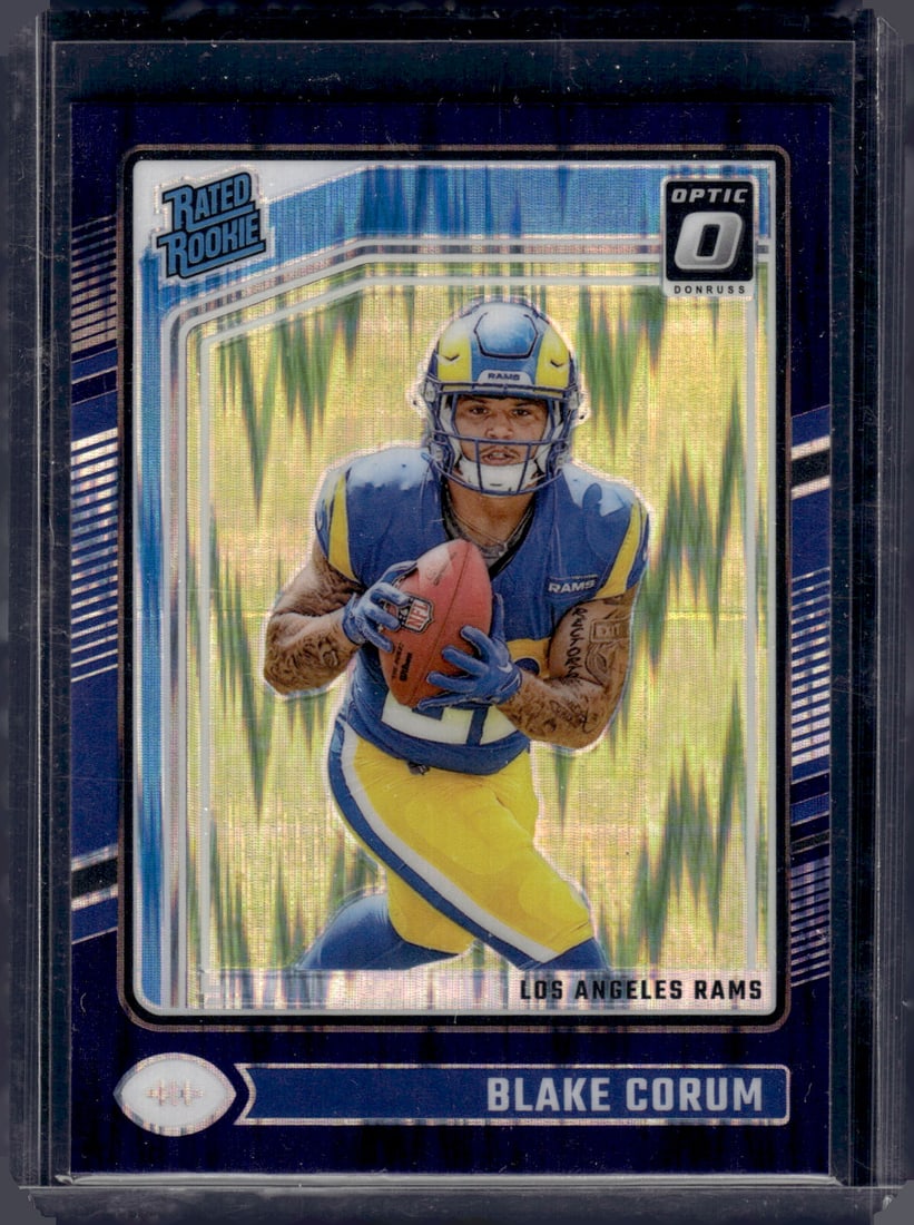 Blake Corum Rookie Card Purple Shock 2024 Donruss Optic #208 Rams NFL: Donruss Optic Football NLF Trading & Sports Cards, Sports Cards for Sale Near Me, Valuable Memorabilia Auction Lots Sold On Line, SP, SSP