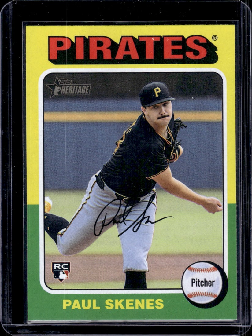 Paul Skenes Rookie Card 2024 Topps Heritage High Number #594 Baseball Card: Topps Baseball MLB Trading & Sports Cards, Sports Cards for Sale Near Me, World Series & Hall of Fame Players Memorabilia, Refractors, X-Fractors, Numbered, SP, SSP, Valuable Auction Memorabilia Lots 