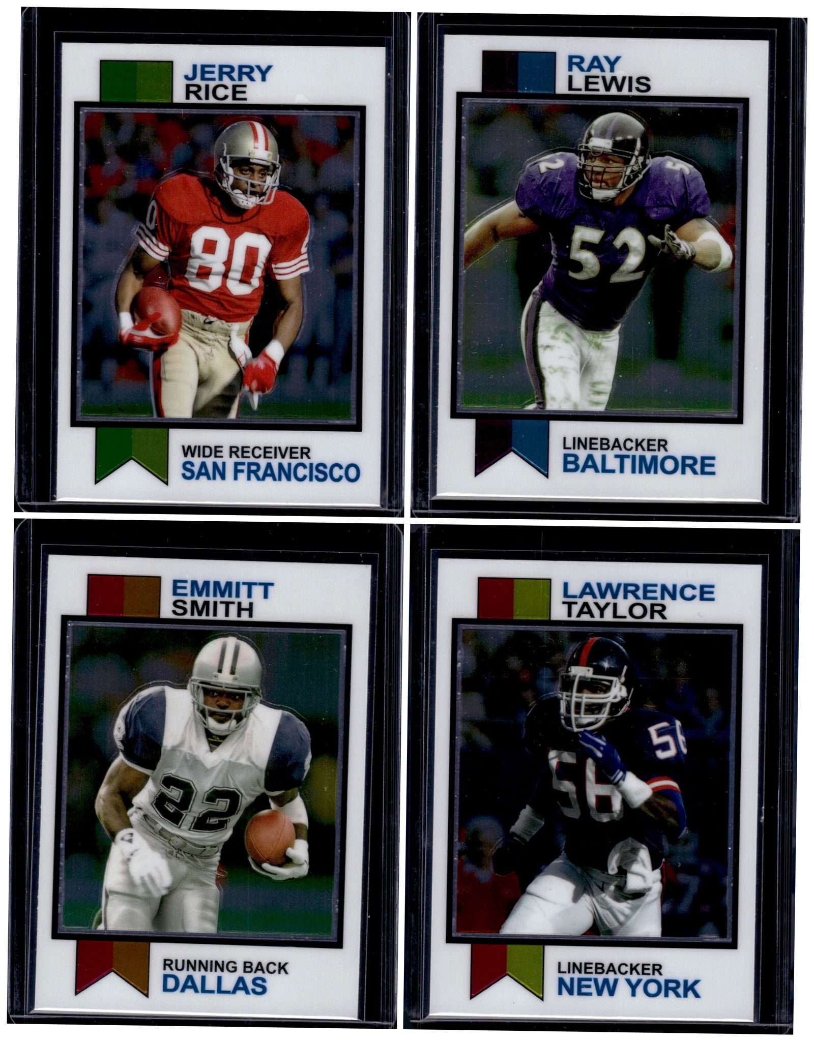 Lot of 4 2023 Topps Composite NFL 1973 Inserts Jerry Rice, Lawrence Taylor, and more (1 of 1)