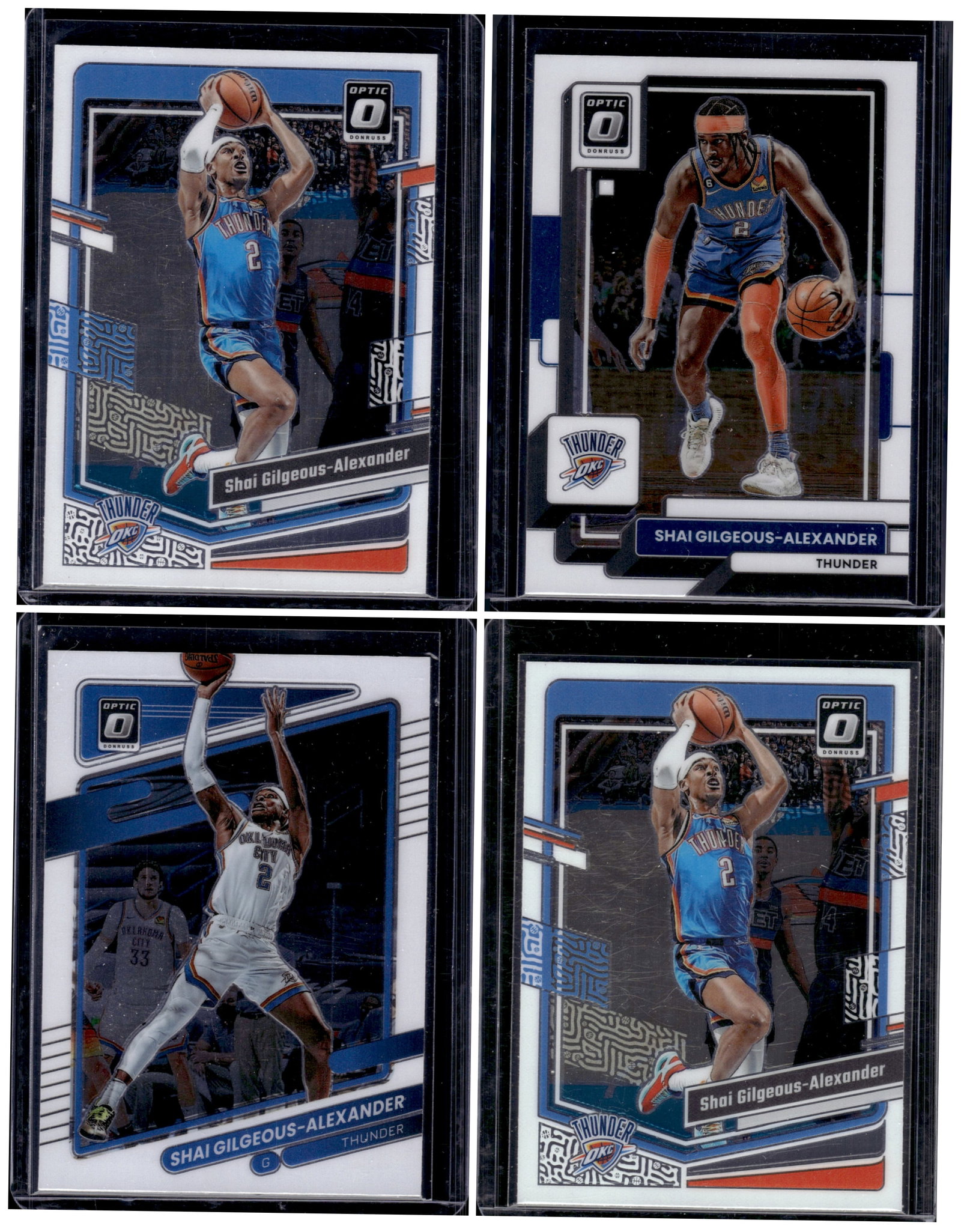 Lot of 4 Shai Gilgeous-Alexander Donruss Optic Base Cards. OKC Thunder NBA: Donruss Optic Basketeball NBA Sports & Trading Cards, SP, SSP, NBA Championship & Hall of Fame Player Cards, Valuable Auction Memorabilia Lots Sold On Line, Sports Cards for Sale Near Me