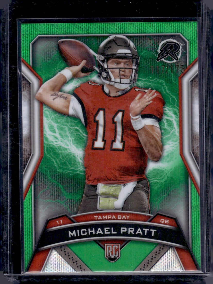 Michael Pratt Rookie Card Green Surge /175 2024 Topps Resurgence #131: Topps Football NFL Trading Sports Cards, Sports Cards for Sale Near Me, Super Bowl & Hall of Fame Player Cards, Resurgence, Composite, SP, SSP, Valuable Auction Memorabilia Lots For Sale On Line