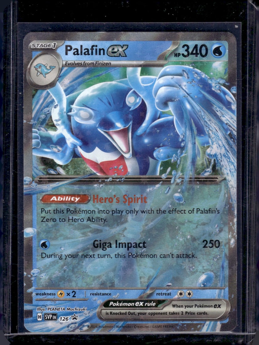 2024 Pokemon Scarlet & Violet Palafin Ex Black Star Promo #126: TCG, Pikachu, Charizard, Rare, Secret Rare, Holo Cards, Pokemon & TCG Cards sold near Me, Nintendo, Evee, Houndoom, Reverse Holo Cards, 3 Star Ultra Rare, EX