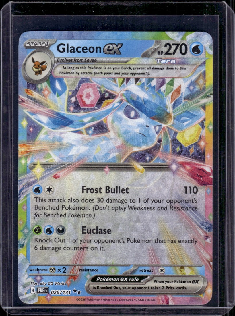 2025 Pokemon Prismatic Evolutions Glaceon Ex Double Rare #26 (1 of 2)
