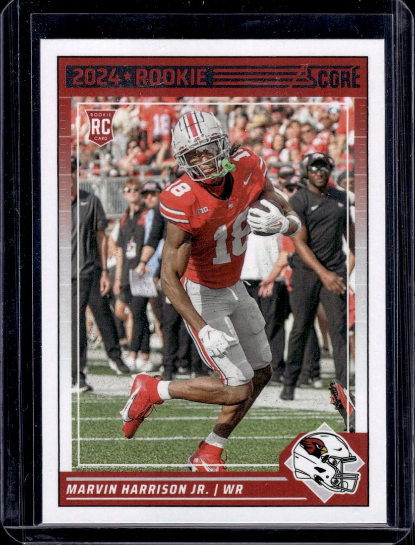 Marvin Harrison Jr. Rookie Card 2024 Panini Score #305 Cardinals: Panini Select, Prizm, Mosaic, Contenders, Zenith, Phoenix, Illusions, Absolute, Rookie NFL Sports Trading Cards, SP, SSP, Cards, Football Cards for Sale Near Me, Superbowl & Hall of Fame Player Cards,