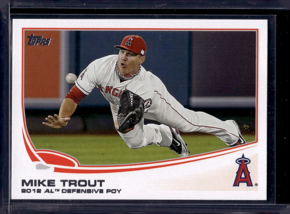 Mike Trout 2012 AL Defensive ROY 2013 Topps #536 Angels Baseball Card (1 of 2)
