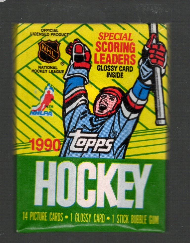 1991 Topps Hockey Card Retail Box Wax Pack Sports Cards: Topps Vintage Hockey NHL Trading & Sports Cards, Brett Hull, Ray Bourque, Patrick Roy, Mario Lemieux, Wayne Gretzky, Old Sports Cards for Sale Near Me, Stanley Cup & Hall of Fame Players, Valuable Auc