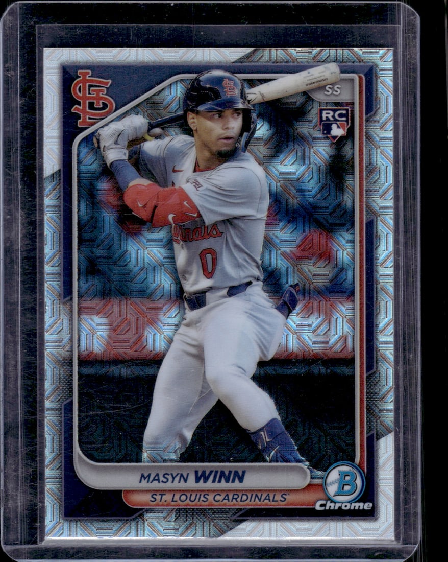 Masyn Winn Mojo Refractor Rookie Card 2024 Bowman Chrome #61 St. Louis Cardinals (1 of 2)