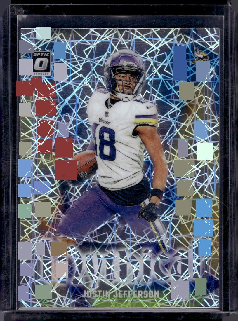 Justin Jefferson Mythical SSP Case Hit 2023 Donruss Optic #9 Vikings Football Card: Donruss Optic Football NLF Trading & Sports Cards, Sports Cards for Sale Near Me, Valuable Memorabilia Auction Lots Sold On Line, SP, SSP