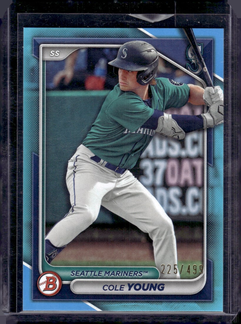 Cole Young Sky Blue /499 2024 Bowman Prospects #BP-112 Mariners Baseball Card (1 of 2)