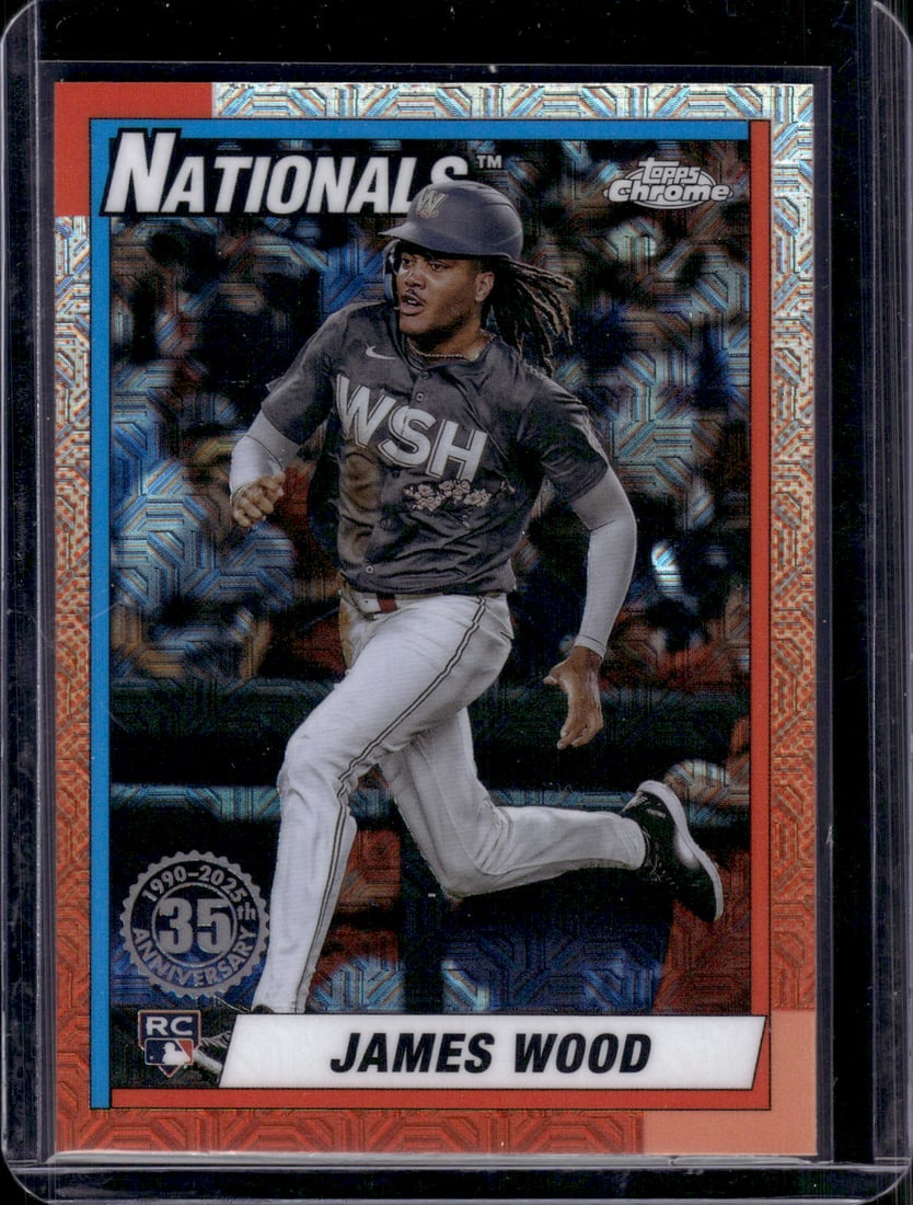 James Wood Rookie Card Silver Pack Mojo 2025 Topps Chrome #T90C-55 Baseball Card (1 of 2)