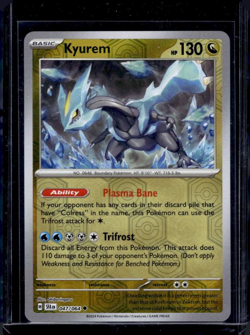 2024 Pokemon Shrouded Fable Kyurem Reverse Holo #47: TCG, Pikachu, Charizard, Rare, Secret Rare, Holo Cards, Pokemon & TCG Cards sold near Me, Nintendo, Evee, Houndoom, Reverse Holo Cards, 3 Star Ultra Rare, EX