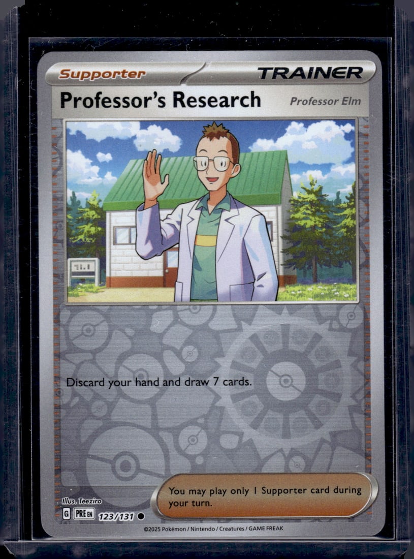 2025 Pokemon Prismatic Evolutions Professor's Research Reverse Holo #123 (1 of 2)