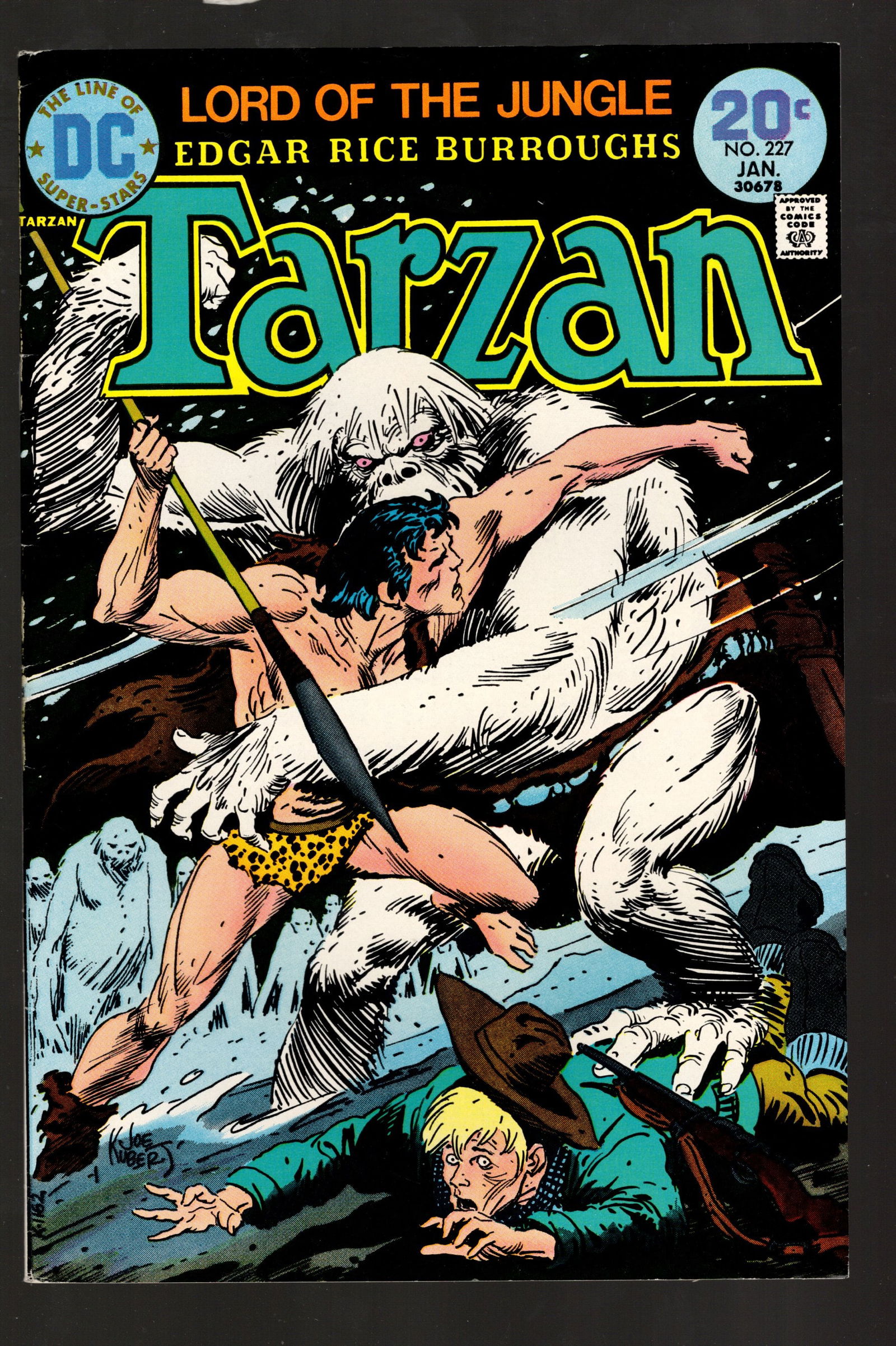 Tarzan Lord of the Jundle DC Comics Book, No 227 1974 January, Joe Kubert Ice Jungle High Grade (1 of 2)