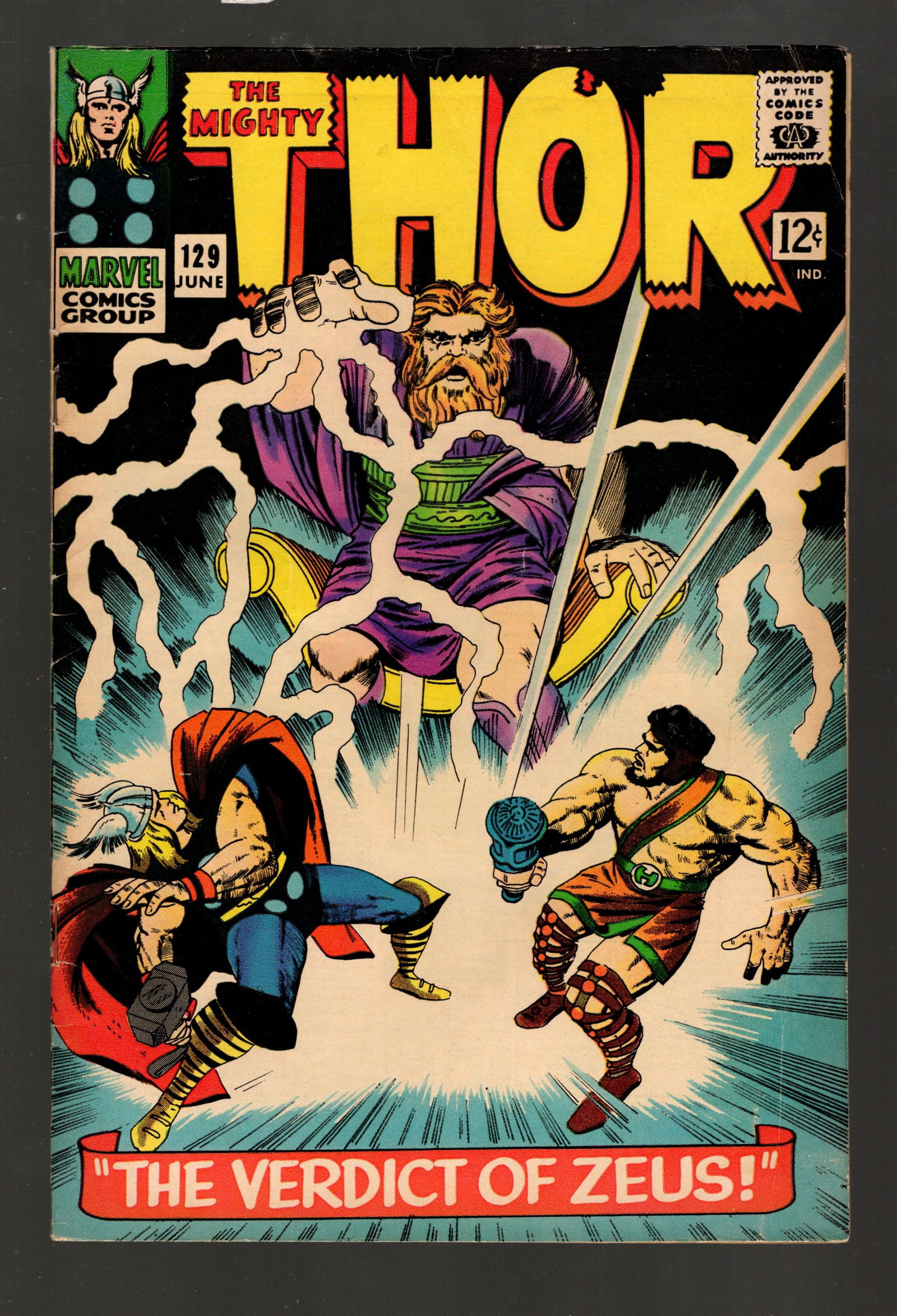 Thor Higher Grade 1st Appearance of Ares & Harokin Marvel Comics Group The Verdict of Zeus No 129 (1 of 2)