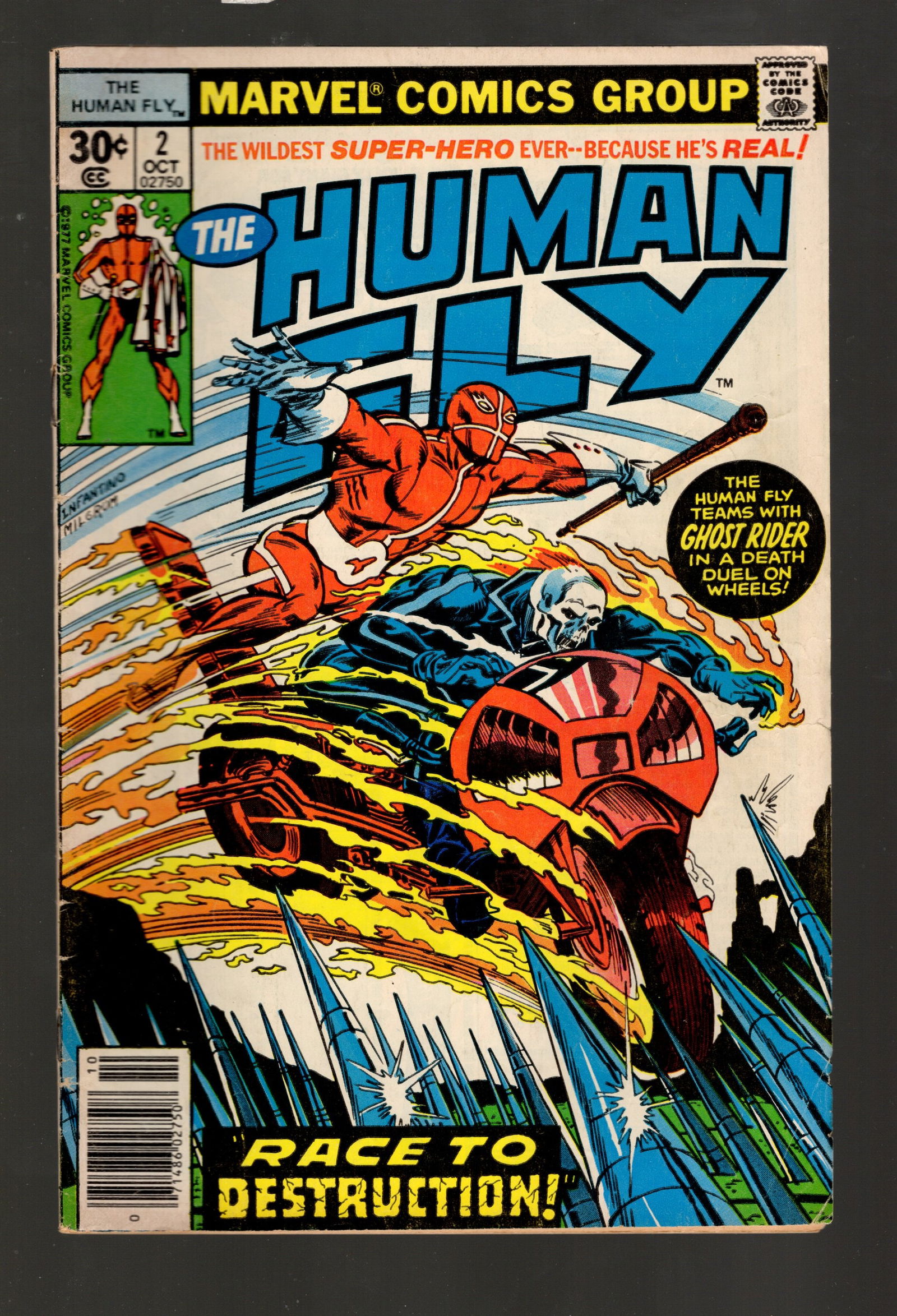 The Human Fly & Ghost Rider Race to Destruction Marvel Comics Group 1977 #2 October Higer Grade (1 of 2)