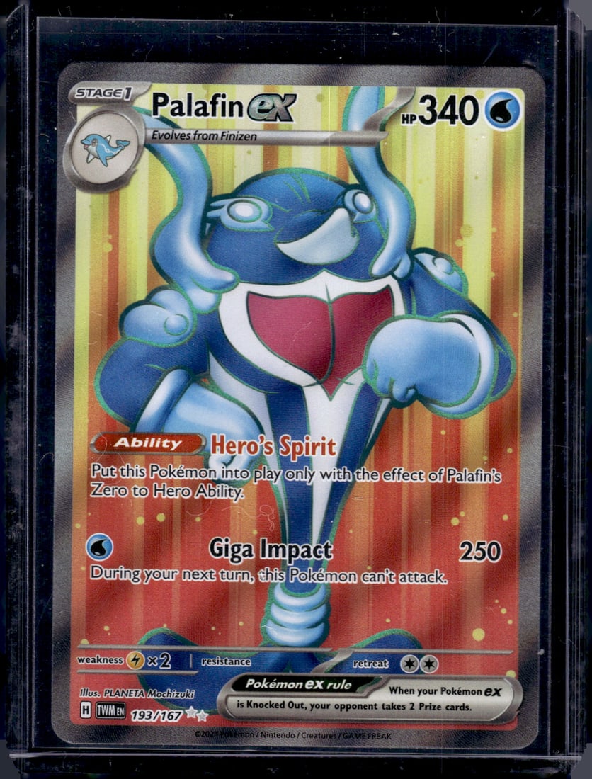 2024 Pokemon Twlight Masquerade Palafin Ex Full Art Full Art #193: TCG, Pikachu, Charizard, Rare, Secret Rare, Holo Cards, Pokemon & TCG Cards sold near Me, Nintendo, Evee, Houndoom, Reverse Holo Cards, 3 Star Ultra Rare, EX