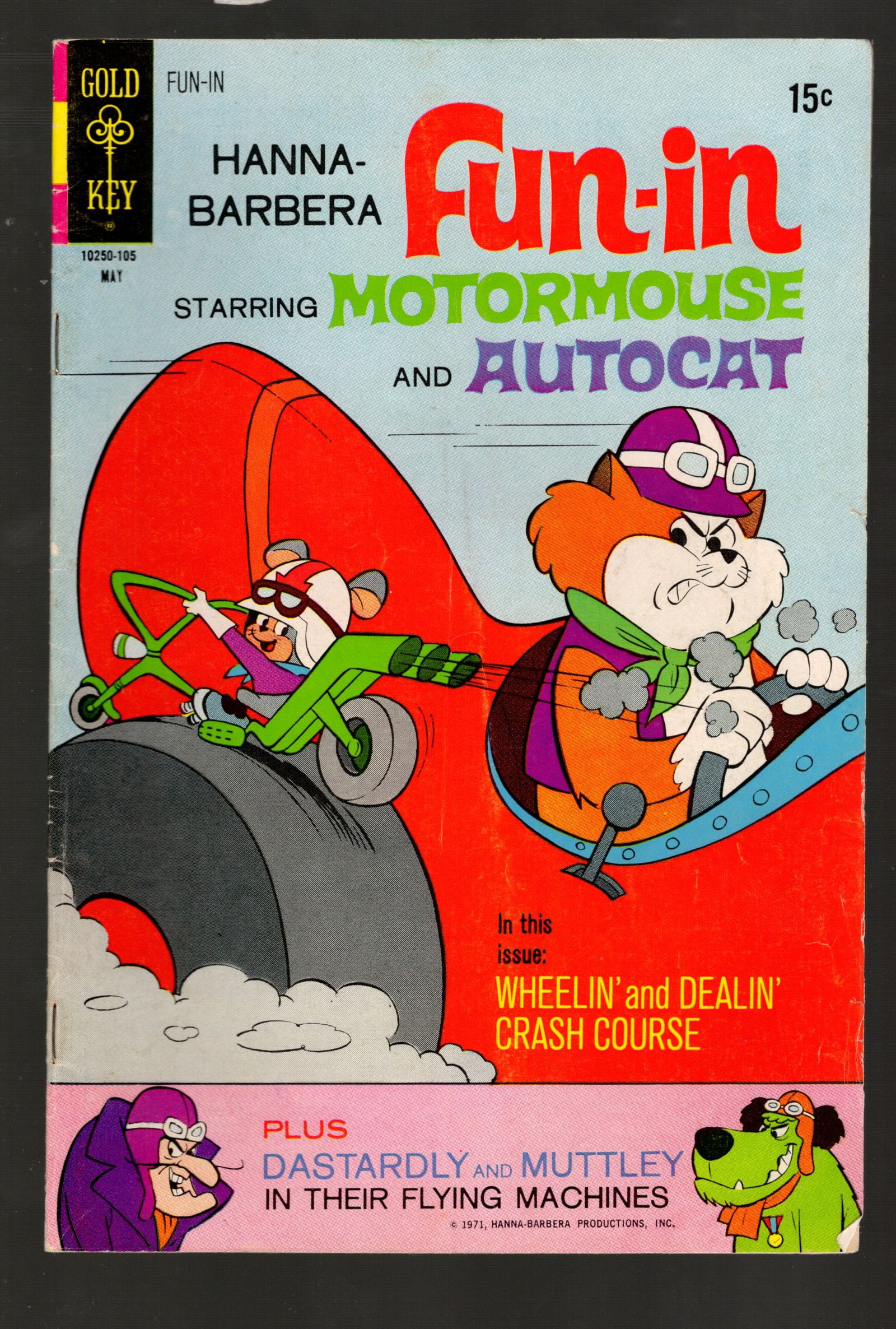 Hanna Barbera Fun In Starring Motormouse & Autocat Gold Key No 7 1971 Aug Plus Dastardly & Muttley (1 of 2)