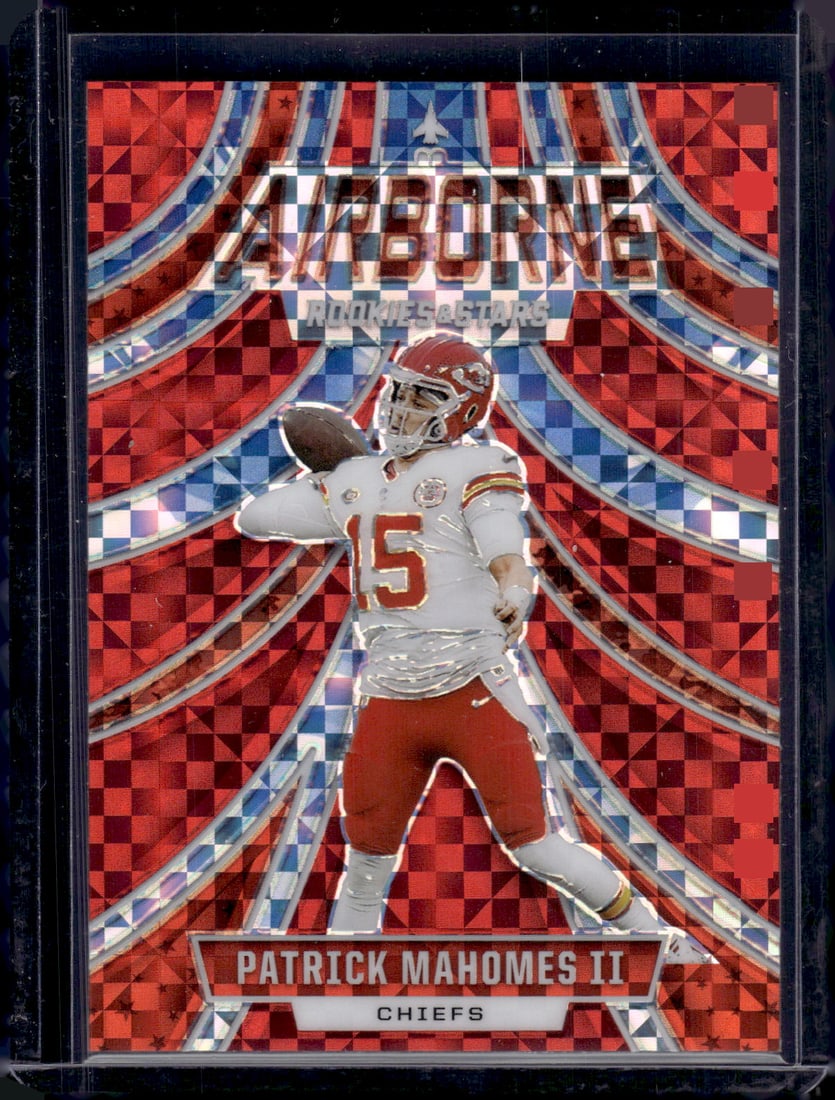 Patrick Mahomes Airborne Red Plaid Prizm 2024 Panini Rookies & Stars #A-PMS Chiefs NFL (1 of 2)