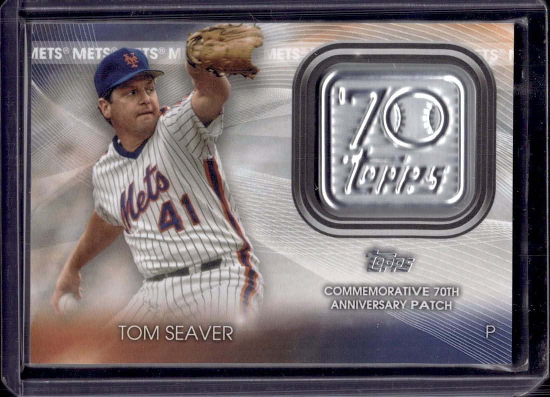 Tom Seaver Commemorative 70th Anniversary Patch 2021 Topps #70LP-TS New York Mets (1 of 2)