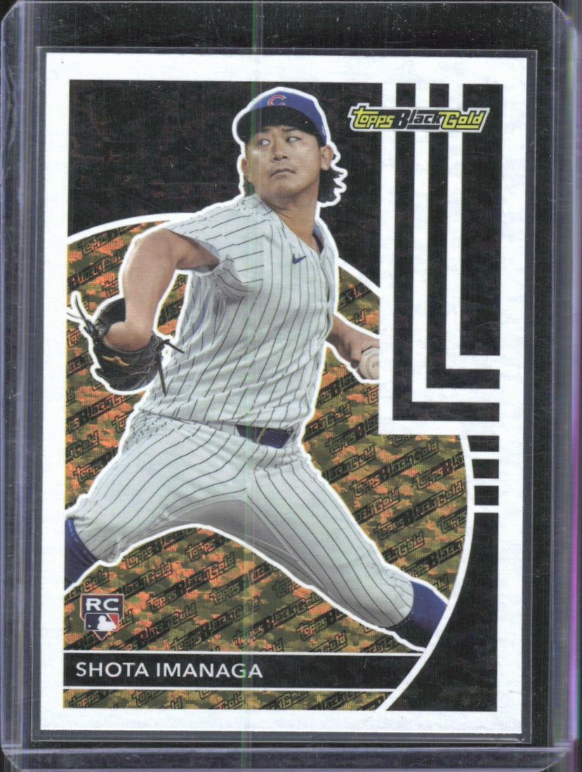 Shota Imanaga Rookie Card 2024 Topps Black Gold #BG-18 Chicago Cubs: Topps Baseball MLB Trading & Sports Cards, Sports Cards for Sale Near Me, World Series & Hall of Fame Players Memorabilia, Refractors, X-Fractors, Numbered, SP, SSP, Valuable Auction Memorabilia Lots 