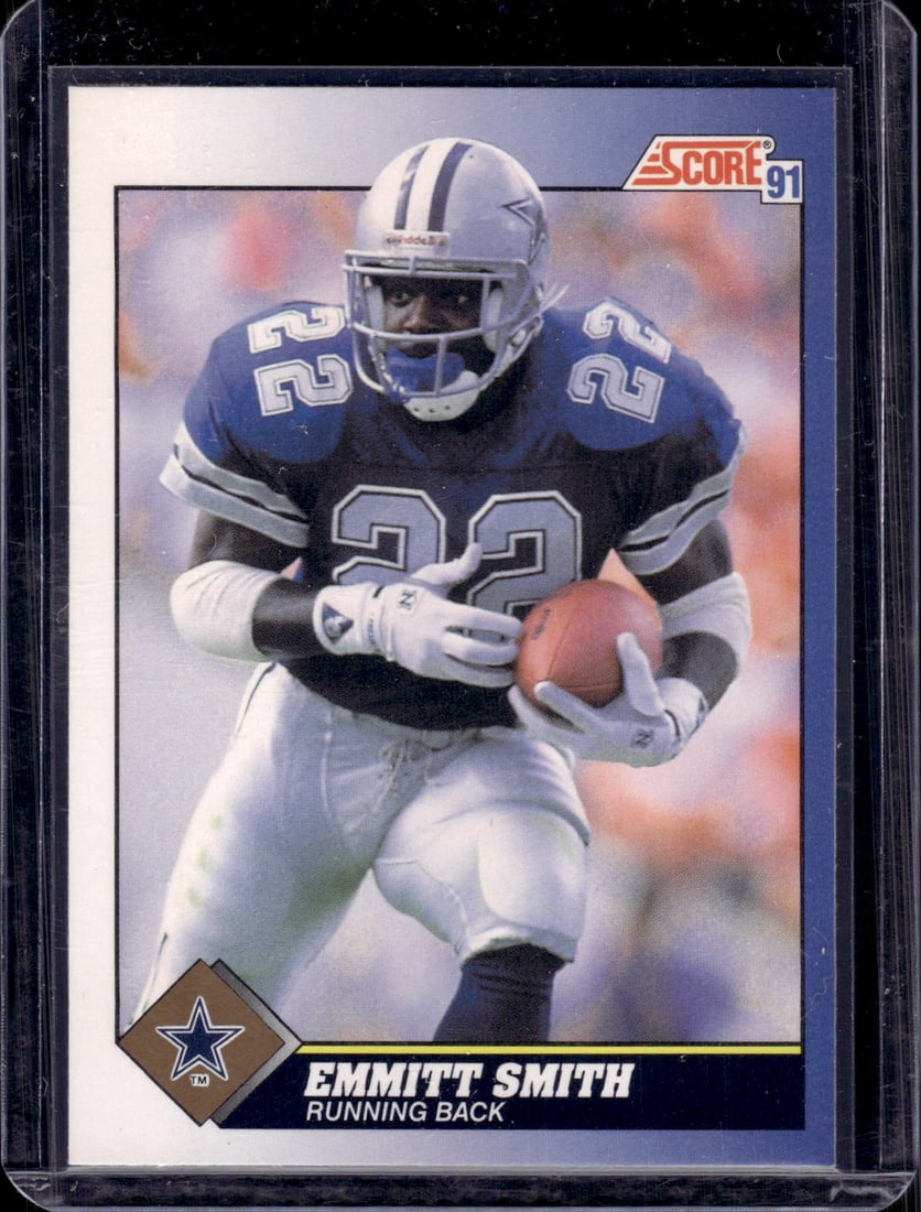 Emmitt Smith 1991 Score #15 Dallas Cowboys Football Card: Score Vintage Football NFL Trading Cards, Old Sports Cards for Sale Near Me, Hall of Fame & Super Bowl Player Cards, Auction Memorabilia Lots for Sale on Line